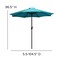 Flash Furniture Faux Teak 35" Patio Table-Tan Umbrella & Base XU-DG-UH8100-UB19BTL-GG - alternate 9